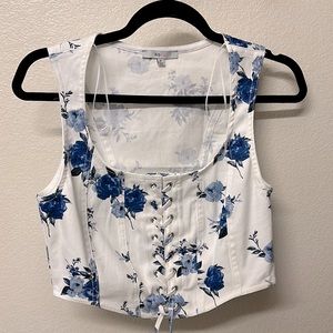 Corset Blue Floral Top